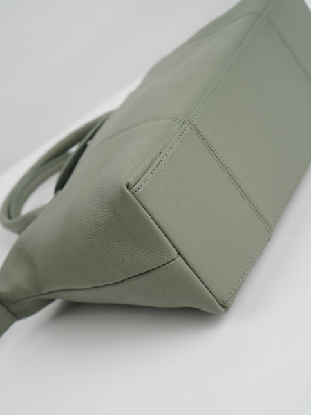 454-14 2406 Сумка тоут женская натуральная кожа Ludor светло-зеленый