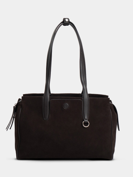 454-57 98170 Сумка тоут женская замша Ludor темно-коричневый