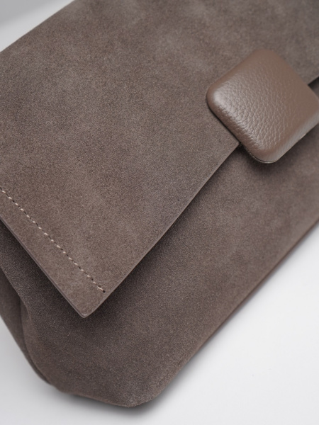 фото 453-35 6016-2 Сумка кросс-боди женская натуральная замша Ludor серый