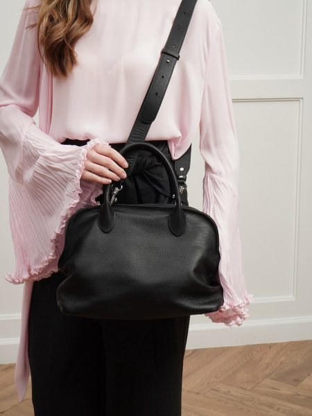 449-74 1885 Сумка доум женская натуральная кожа Ludor черный