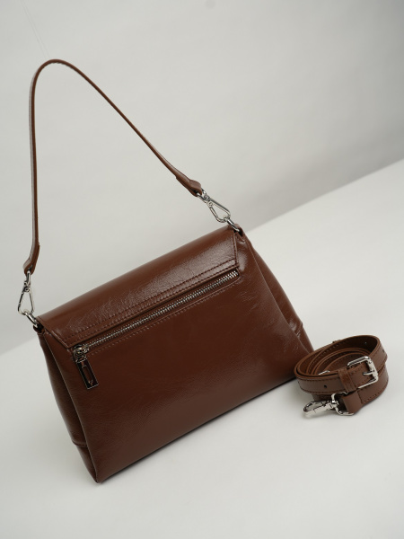 454-79 83360масло Сумка Флап женская натуральная кожа Ludor коричневый