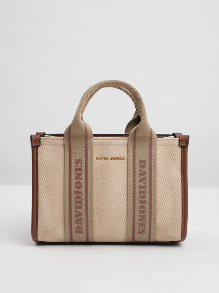 фото 445-49 СМ7459 Сумка кросс-боди женская текстиль David Jones молочно-коричневый