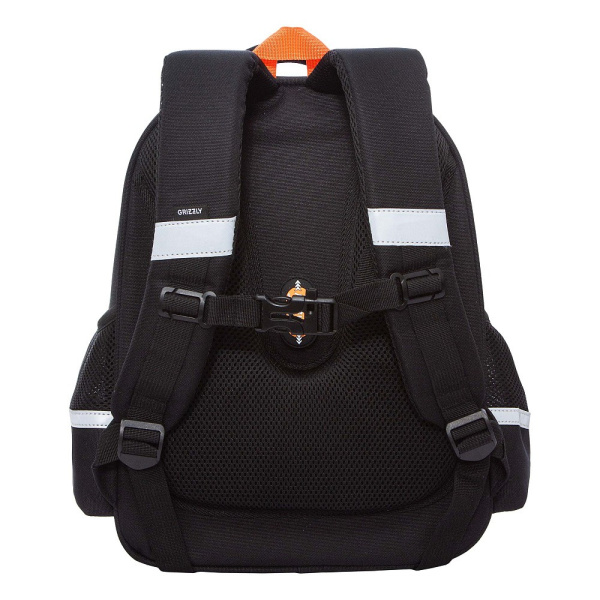 фото 450-07 RAz-587-18 Ранец для мальчика Grizzly черный-оранжевый