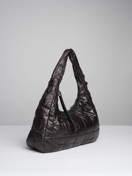 451-19 593461 Сумка хобо женская экокожа Safenta темно-коричневый