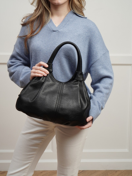 451-62 550249 Сумка хобо женская экокожа Ludor черный