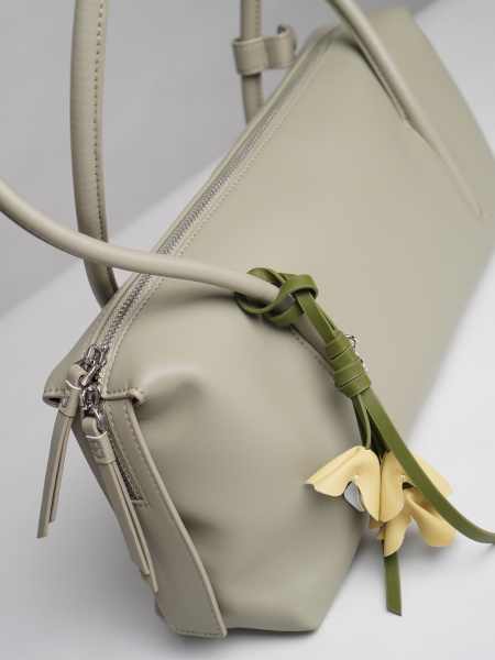 453-31 ХА2030 Сумка тоут женская натуральная кожа Ludor светло-зеленый