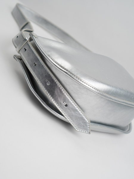 фото 430-41 9941 Сумка кросс-боди женская натуральная кожа Ludor серебристый