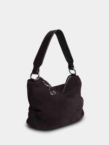 фото 450-33 6662 Сумка хобо женская натуральная замша Ludor темно-коричневый