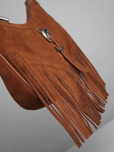 452-16 BD56133 Сумка хобо женская натуральная замша Ludor коричневый