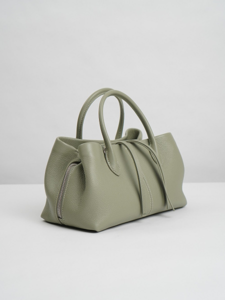 455-61 3669 Сумка тоут женская натуральная кожа Ludor светло-зеленый