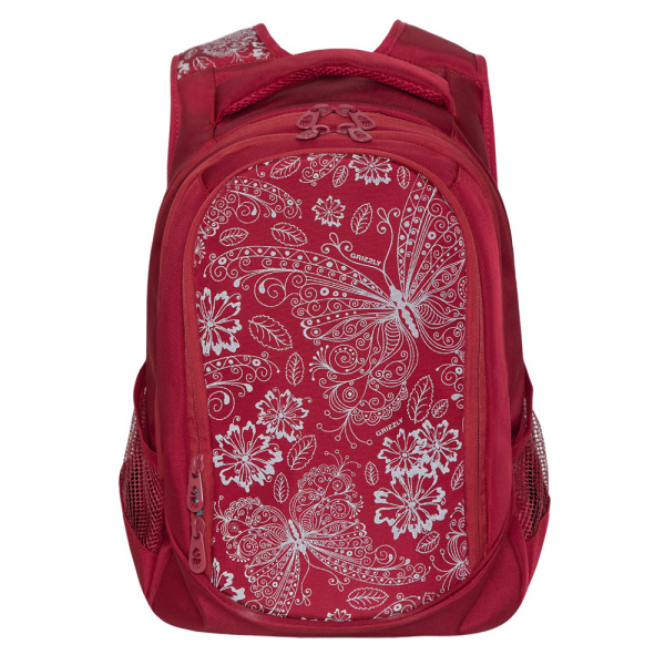 фото 386-02 RD-141-1 Рюкзак для девочки Grizzly красный