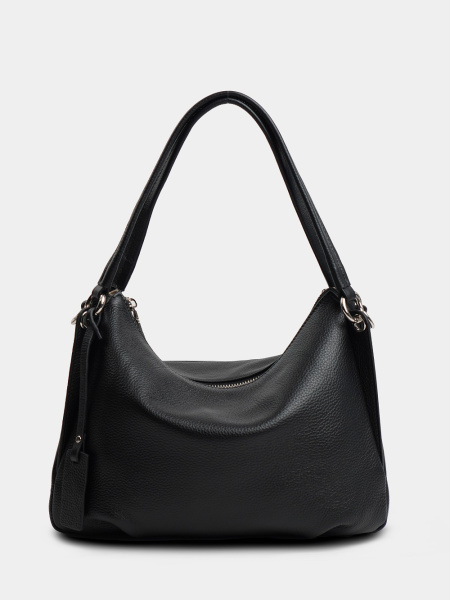 454-01 2019 Сумка хобо женская натуральная кожа Ludor черный