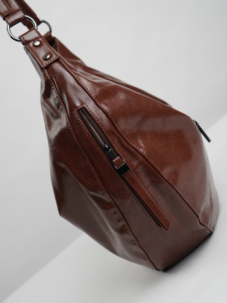 455-36 550237 Сумка хобо женская экокожа Ludor коричневый