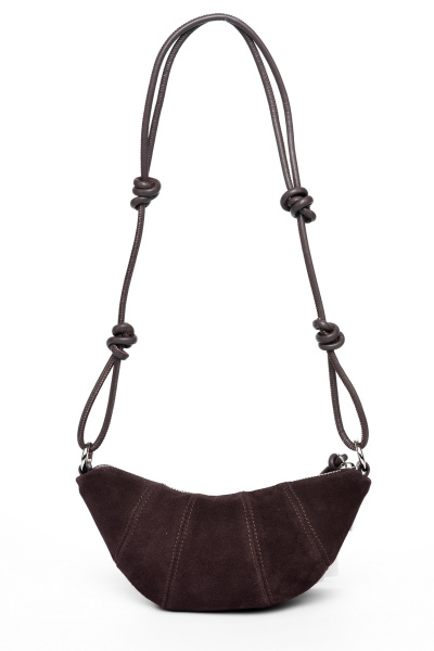 фото 437-49 10-055 Сумка кросс-боди женская натуральная замша Ludor темно-коричневый