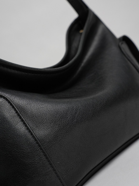 454-83 HR7271 Сумка хобо женская натуральная кожа Ludor черный