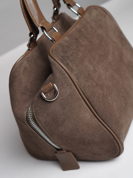 фото 452-64 990232 Сумка Куб женская замша Ludor серо-бежевый