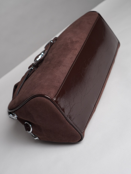 452-40 91177-S Сумка доум женская натуральная замша Safenta темно-коричневый