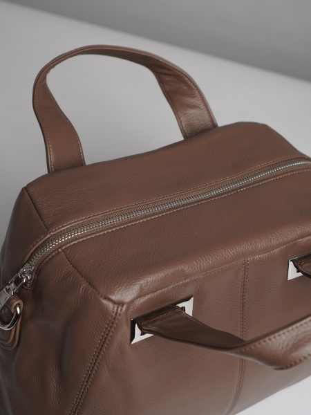 451-25 808 Сумка доум женская натуральная кожа Ludor темно-бежевый