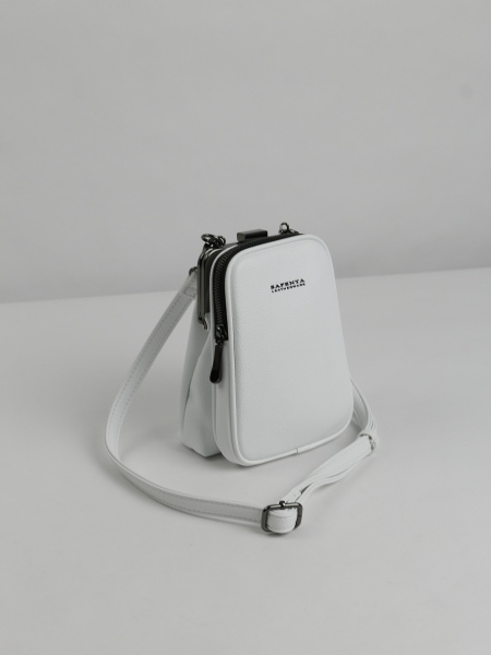 456-99 29133-9 Сумка фрейм женская экокожа Safenta белый