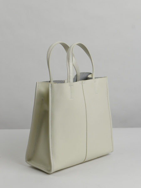 455-77 219 Сумка тоут женская натуральная кожа Ludor светло-бежевый