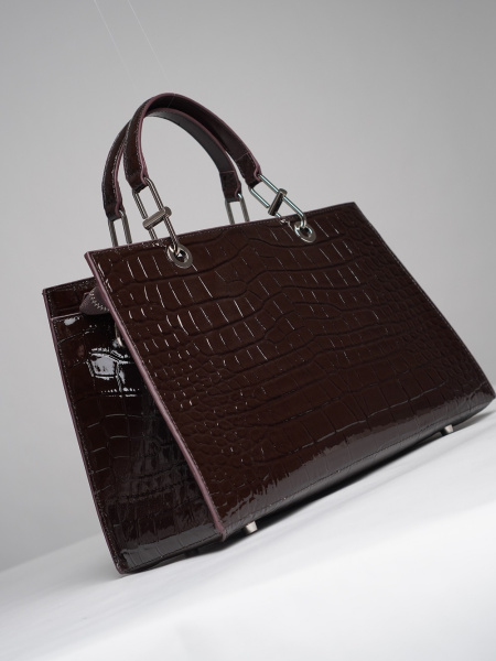 437-21 7238 Сумка тоут женская натуральная кожа Ludor коричневый