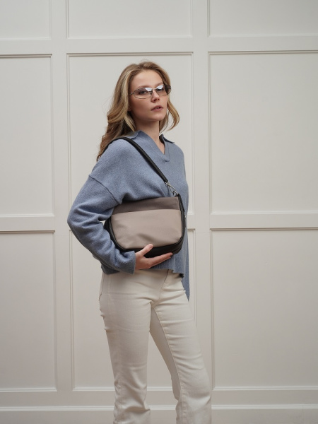 фото 451-38 550231 Сумка кросс-боди женская экокожа Ludor бежевый