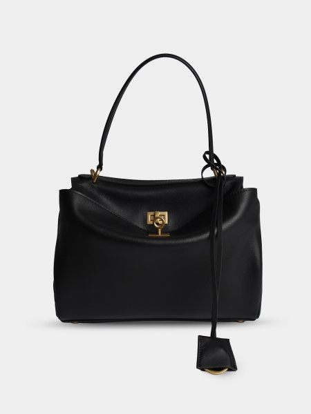 447-48 BL29см(золото) Сумка стракчэд женская натуральная кожа Ludor черный