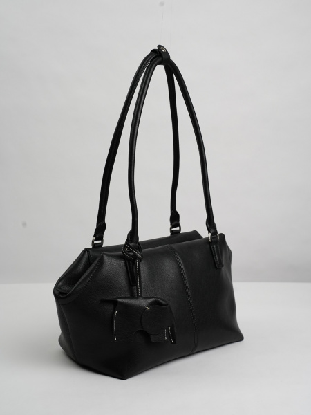 454-87 HR68935 Сумка тоут женская натуральная кожа Ludor черный