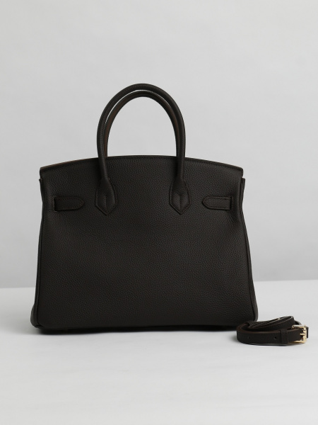 455-83 ВК30 Сумка тоут женская натуральная кожа Ludor темно-коричневая