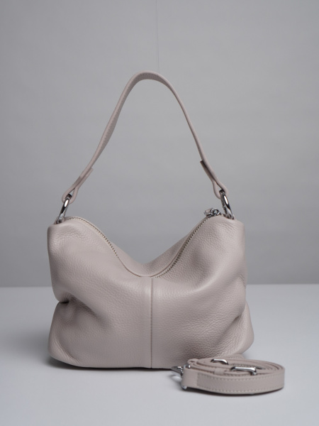 450-38 6661 Сумка хобо женская натуральная кожа Ludor бежевый