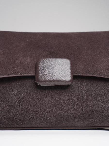 фото 453-34 6016-2 Сумка кросс-боди женская натуральная замша Ludor темно-коричневый