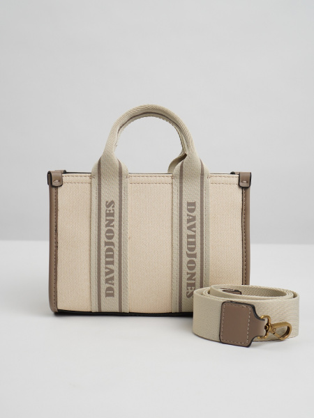 фото 445-48 СМ7459 Сумка кросс-боди женская текстиль David Jones молочно-бежевый