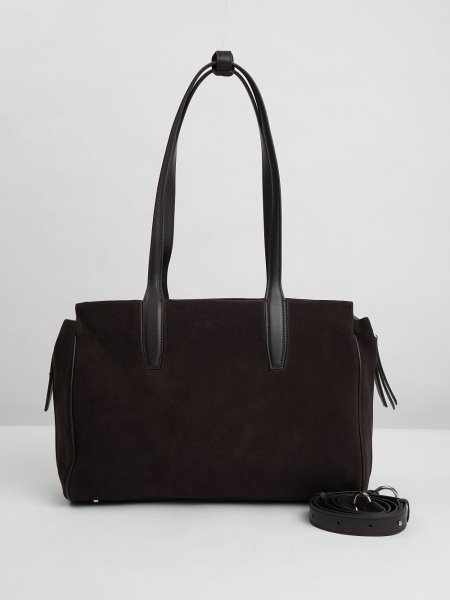 454-57 98170 Сумка тоут женская замша Ludor темно-коричневый