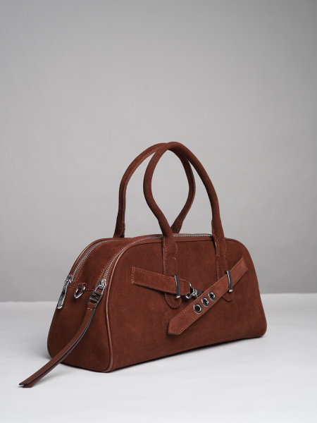 452-41 91177-S Сумка доум женская натуральная замша Safenta коричневый