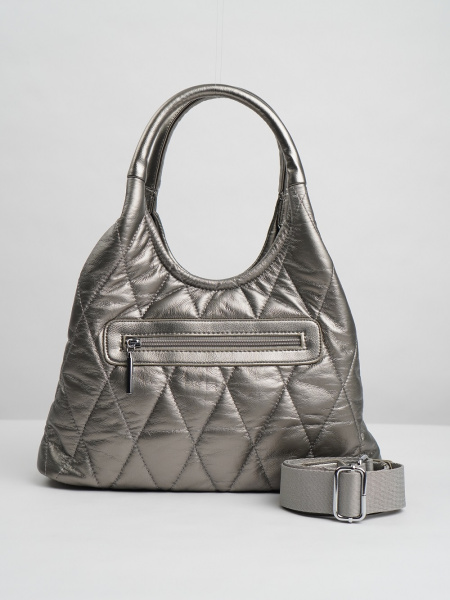 432-14 Р2900-2 Сумка хобо женская экокожа Ludor серый