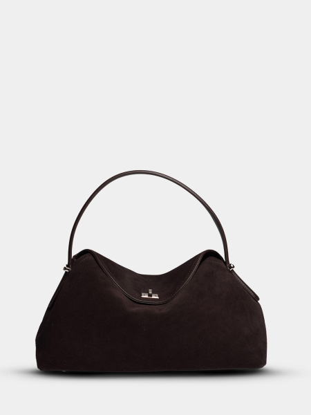 450-61 F9889А Сумка стракчэд женская замша Ludor темно-коричневый