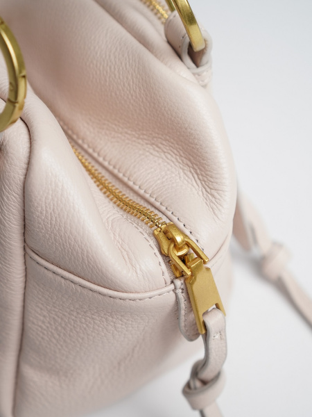 фото 449-68 8176 Сумка куб женская натуральная кожа Ludor молочный