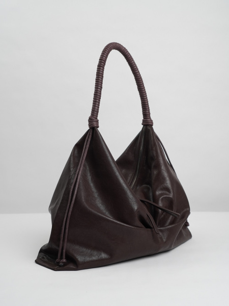 439-72 10-081 Сумка хобо женская натуральная кожа Ludor темно-коричневый