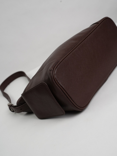 454-84 HR7271 Сумка хобо женская натуральная кожа Ludor темно-коричневый