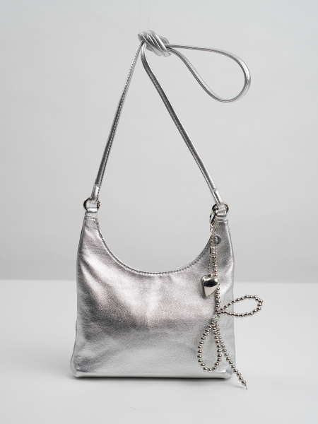 фото 431-26 10-040 Сумка кросс-боди женская натуральная кожа Ludor серебристый