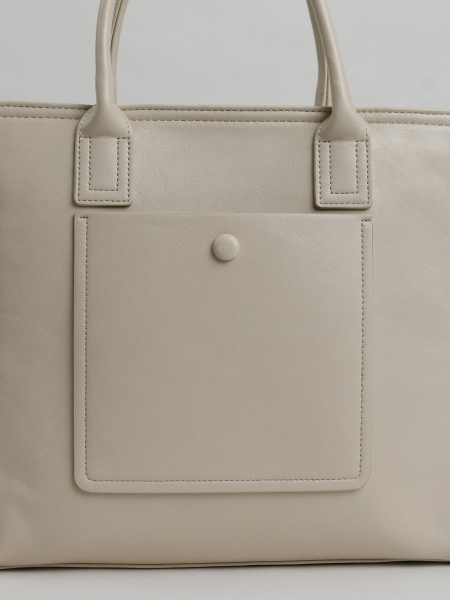 456-12 550273 Сумка тоут женская экокожа Ludor светло-бежевый