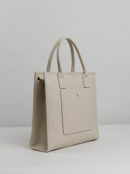 456-12 550273 Сумка тоут женская экокожа Ludor светло-бежевый