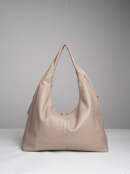 451-83 8512 Сумка хобо женская натуральная кожа Ludor серо-бежевый 451-83 8512 Сумка хобо женская натуральная кожа Ludor серо-бежевый