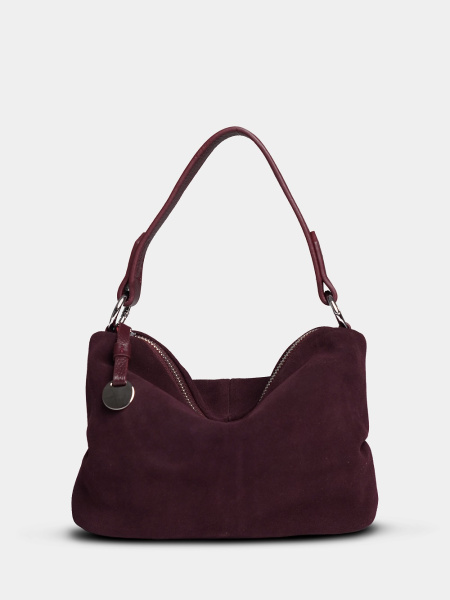 452-63 6662 Сумка хобо женская натуральная замша Ludor бордовый