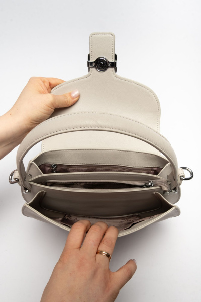 фото 422-93 Y1690-1 Сумка кросс-боди женская натуральная кожа Ludor светло-серый