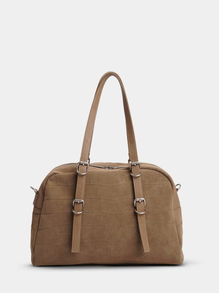 455-25 550229 Сумка доум женская эко нубук Ludor темно-бежевый