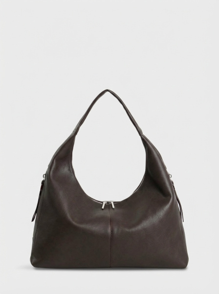 456-02 550282 Сумка хобо женская экокожа Ludor темно-коричневый