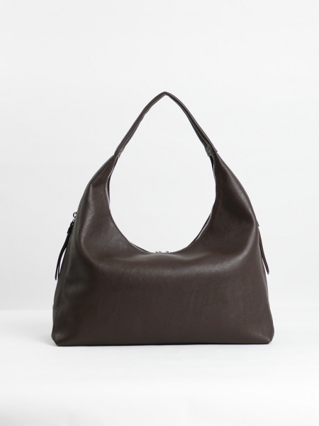456-02 550282 Сумка хобо женская экокожа Ludor темно-коричневый