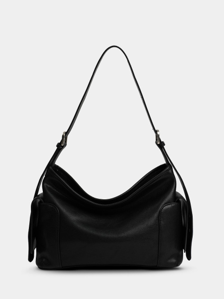 454-83 HR7271 Сумка хобо женская натуральная кожа Ludor черный