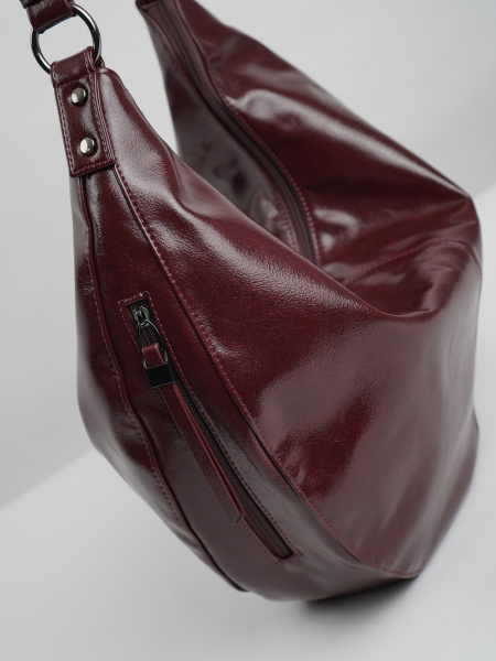455-37 550237 Сумка хобо женская экокожа Ludor бордовый